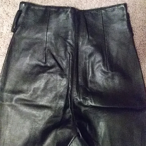 Grunge Vintage Italian Leather Black Pants - Picture 3 of 3